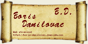 Boris Danilovac vizit kartica